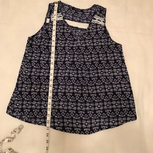 Papermoon Sleeveless Blouse Navy / White PM - Picture 11 of 11